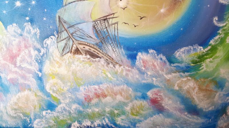 Картина маслом "Вдохновение" на холсте на подрамнике 90×60 см.