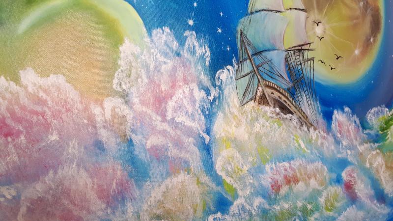 Картина маслом "Вдохновение" на холсте на подрамнике 90×60 см.