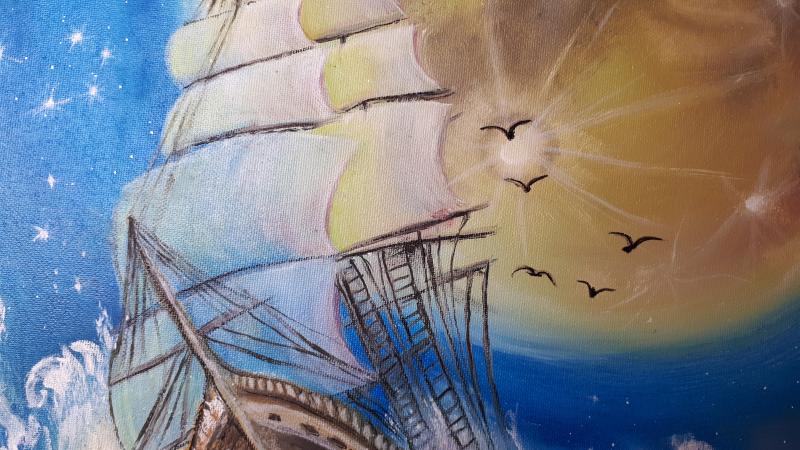 Картина маслом "Вдохновение" на холсте на подрамнике 90×60 см.