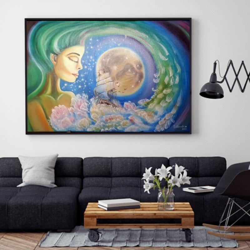 Картина маслом "Вдохновение" на холсте на подрамнике 90×60 см.