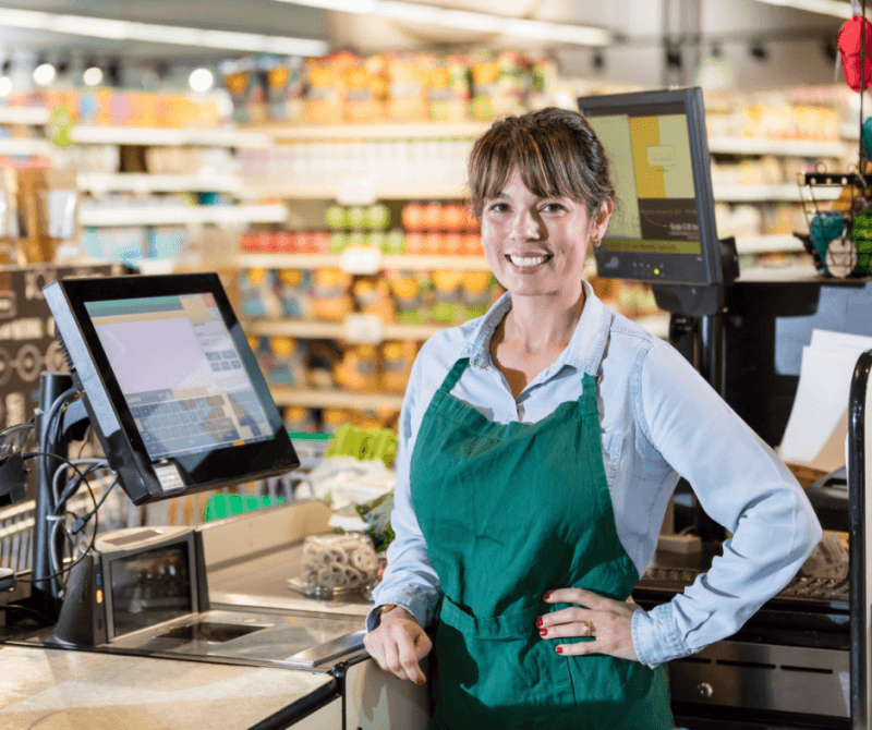 Сотрудники в супермаркет